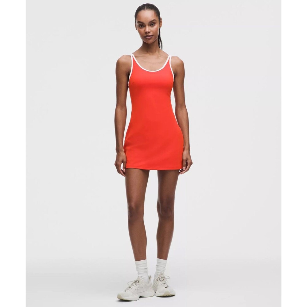 Lululemon Women's Scoop-Neck Cutout Tennis Dress Cherry Ember Size XS NWT